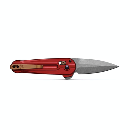 Benchmade, Inc.™ Lowden 491GY-01 Phoenix Red Anodized 6061-T6 Aluminum M390 Stainless Steel Pocket Knife