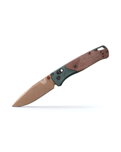Benchmade, Inc.™ Bugout 535FE-2602 Brown Canvas Micarta and Taiga Green Anodized 6061-T6 Aluminum CPM-S90V Stainless Steel Pocket Knife