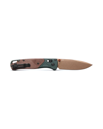Benchmade, Inc.™ Bugout 535FE-2602 Brown Canvas Micarta and Taiga Green Anodized 6061-T6 Aluminum CPM-S90V Stainless Steel Pocket Knife