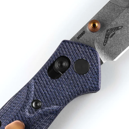 Benchmade, Inc.™ Mini Osborne 945-04 Blue Denim Micarta M390 Stainless Steel Pocket Knife