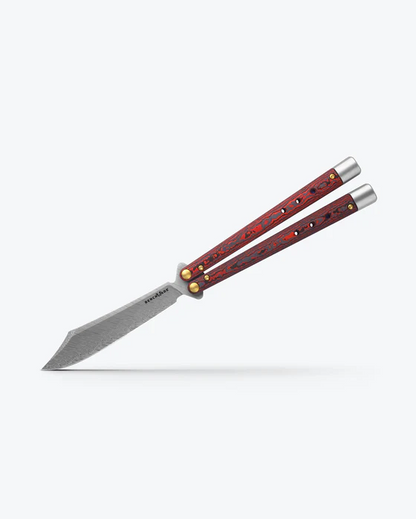 Benchmade, Inc.™ Necron Bali-Song 99-241 Lava Flow Red Fat Carbon Damasteel Pocket Knife