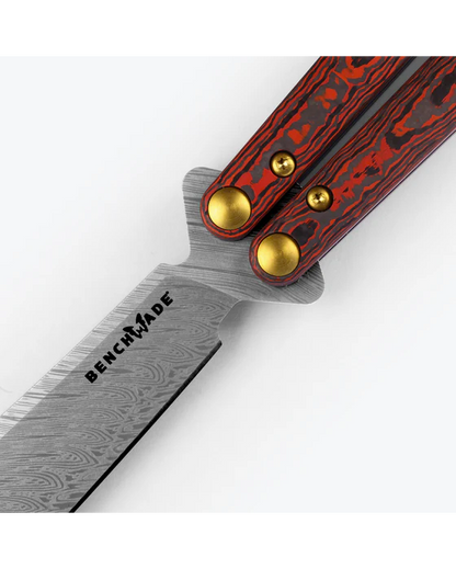 Benchmade, Inc.™ Necron Bali-Song 99-241 Lava Flow Red Fat Carbon Damasteel Pocket Knife