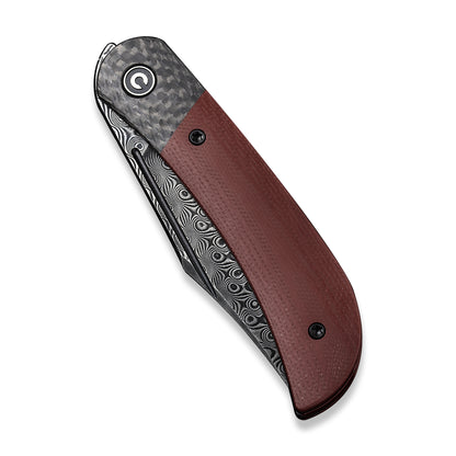 CIVIVI Knives™ Appalachian Drifter 2 Liner Lock C19010C-DS4 Burgundy G10 Damascus Steel Pocket Knife