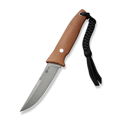 CIVIVI Knives™ Tamashii Fixed Blade C19046-5 Brown Canvas Micarta D2 Semi-Stainless Steel Knife