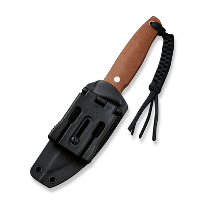 CIVIVI Knives™ Tamashii Fixed Blade C19046-5 Brown Canvas Micarta D2 Semi-Stainless Steel Knife