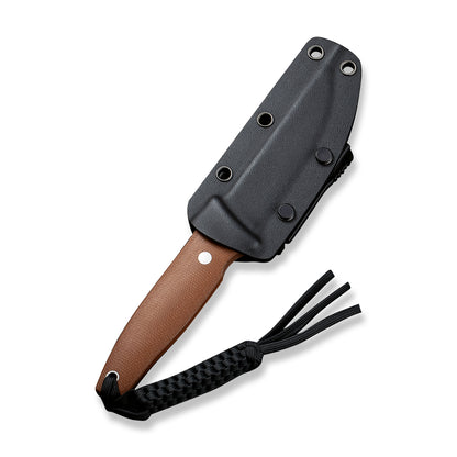 CIVIVI Knives™ Tamashii Fixed Blade C19046-5 Brown Canvas Micarta D2 Semi-Stainless Steel Knife