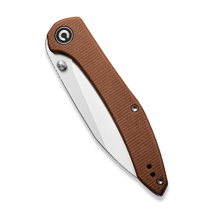 CIVIVI Knives™ Hadros Liner Lock C20004-2 Brown Micarta 10Cr15CoMoV Stainless Steel Pocket Knife