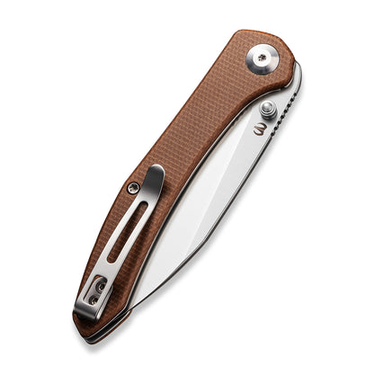 CIVIVI Knives™ Hadros Liner Lock C20004-2 Brown Micarta 10Cr15CoMoV Stainless Steel Pocket Knife