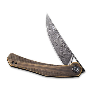 CIVIVI Knives™ Lazar Liner Lock C20013-DS2 Brass Damascus Steel Pocket Knife