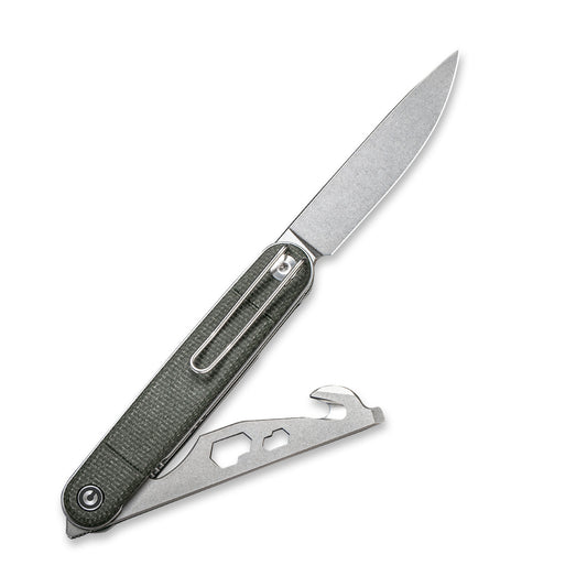 CIVIVI Knives™ Crit Liner Lock C20014F-3 Green Micarta Nitro-V Stainless Steel Pocket Knife