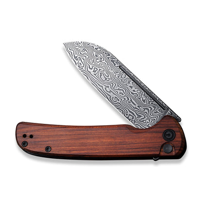 CIVIVI Knives™ Chevalier Button Lock C20022-DS1 Cuibourtia Wood Damascus Steel Pocket Knife