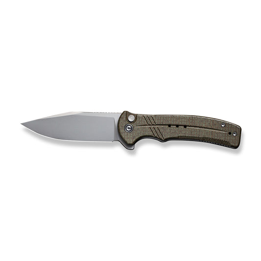 CIVIVI Knives™ Cogent Button Lock C20038D-5 Green Micarta 14C28N Stainless Steel Pocket Knife