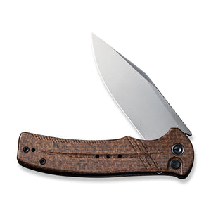 CIVIVI Knives™ Cogent Button Lock C20038D-6 Brown Micarta 14C28N Stainless Steel Pocket Knife