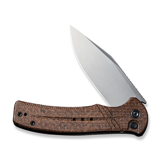CIVIVI Knives™ Cogent Button Lock C20038D-6 Brown Micarta 14C28N Stainless Steel Pocket Knife