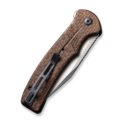 CIVIVI Knives™ Cogent Button Lock C20038D-6 Brown Micarta 14C28N Stainless Steel Pocket Knife
