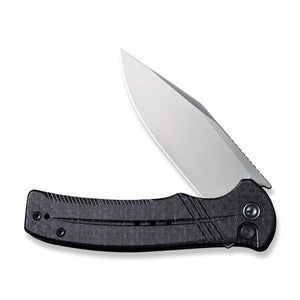 CIVIVI Knives™ Cogent Button Lock C20038D-7 Black Micarta 14C28N Stainless Steel Pocket Knife