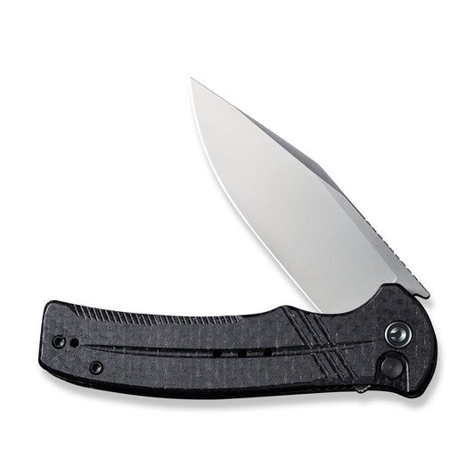 CIVIVI Knives™ Cogent Button Lock C20038D-7 Black Micarta 14C28N Stainless Steel Pocket Knife