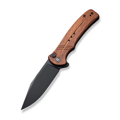 CIVIVI Knives™ Cogent Button Lock C20038D-8 Guibourtia Wood 14C28N Stainless Steel Pocket Knife