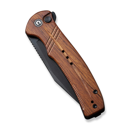 CIVIVI Knives™ Cogent Button Lock C20038D-8 Guibourtia Wood 14C28N Stainless Steel Pocket Knife
