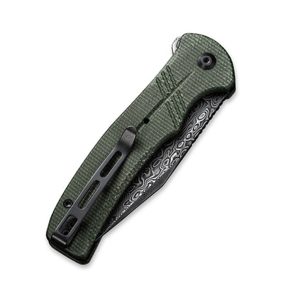 CIVIVI Knives™ Cogent Button Lock C20038D-DS1 Green Micarta Damascus Steel Pocket Knife