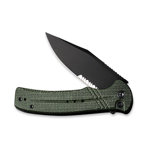 CIVIVI Knives™ Cogent Button Lock C20038E-4 Green Micarta 14C28N Stainless Steel Pocket Knife