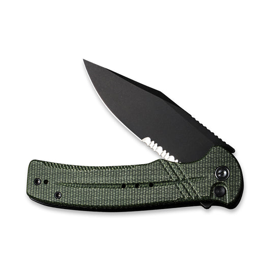 CIVIVI Knives™ Cogent Button Lock C20038E-4 Green Micarta 14C28N Stainless Steel Pocket Knife