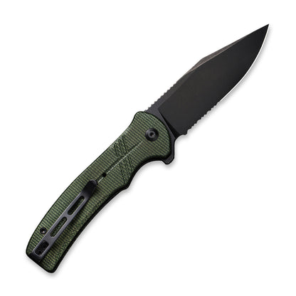 CIVIVI Knives™ Cogent Button Lock C20038E-4 Green Micarta 14C28N Stainless Steel Pocket Knife