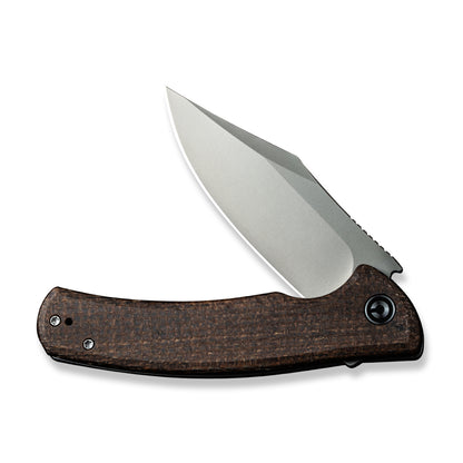 CIVIVI Knives™ Sinisys Frame Lock C20039-2 Brown Burlap Micarta 14C28N Stainless Steel Pocket Knife