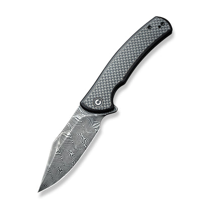 CIVIVI Knives™ Sinisys Frame Lock C20039-DS1 Twill Carbon Fiber and Black G10 Damascus Steel Pocket Knife