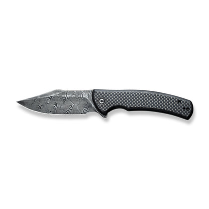 CIVIVI Knives™ Sinisys Frame Lock C20039-DS1 Twill Carbon Fiber and Black G10 Damascus Steel Pocket Knife