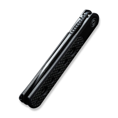 CIVIVI Knives™ Banneret Frame Lock C20040D-DS1 Twill Carbon Fiber and Black Stainless Steel Damascus Steel Pocket Knife