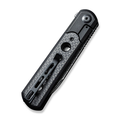 CIVIVI Knives™ Banneret Frame Lock C20040D-DS1 Twill Carbon Fiber and Black Stainless Steel Damascus Steel Pocket Knife
