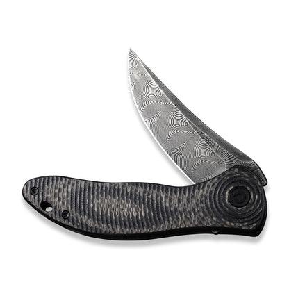 CIVIVI Knives™ Synergy3 Liner Lock C20075A-DS1 Twill Carbon Fiber and Black G10 Damascus Steel Pocket Knife