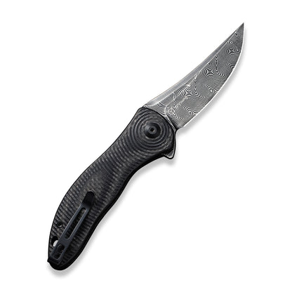 CIVIVI Knives™ Synergy3 Liner Lock C20075A-DS1 Twill Carbon Fiber and Black G10 Damascus Steel Pocket Knife