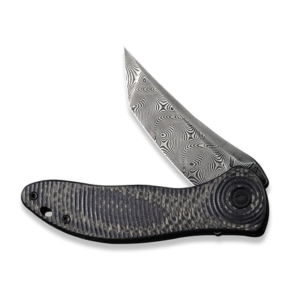 CIVIVI Knives™ Synergy3 Liner Lock C20075B-DS1 Twill Carbon Fiber and Black G10 Damascus Steel Pocket Knife