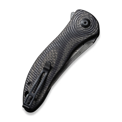 CIVIVI Knives™ Synergy3 Liner Lock C20075B-DS1 Twill Carbon Fiber and Black G10 Damascus Steel Pocket Knife