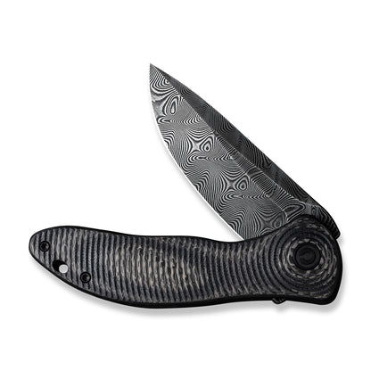 CIVIVI Knives™ Synergy 3 Liner Lock C20075D-DS1 Black Twill Carbon Fiber and Black G10 Damascus Steel Pocket Knife