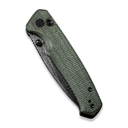 CIVIVI Knives™ Altus Button Lock C20076-DS1 Green Micarta Damascus Steel Pocket Knife