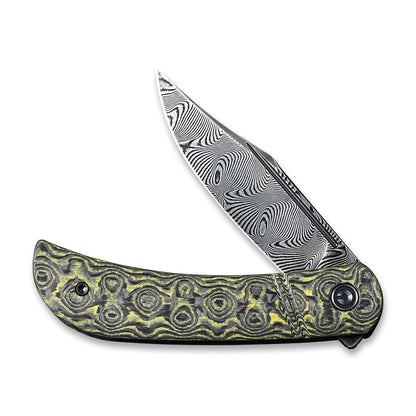 CIVIVI Knives™ Appalachian Drifter C2015DS-3 Yellow Carbon Fiber and Black G10 Damascus Steel Pocket Knife