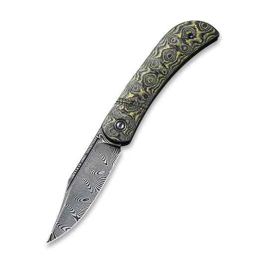 CIVIVI Knives™ Appalachian Drifter C2015DS-3 Yellow Carbon Fiber and Black G10 Damascus Steel Pocket Knife