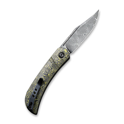 CIVIVI Knives™ Appalachian Drifter C2015DS-3 Yellow Carbon Fiber and Black G10 Damascus Steel Pocket Knife