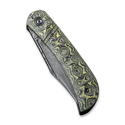 CIVIVI Knives™ Appalachian Drifter C2015DS-3 Yellow Carbon Fiber and Black G10 Damascus Steel Pocket Knife