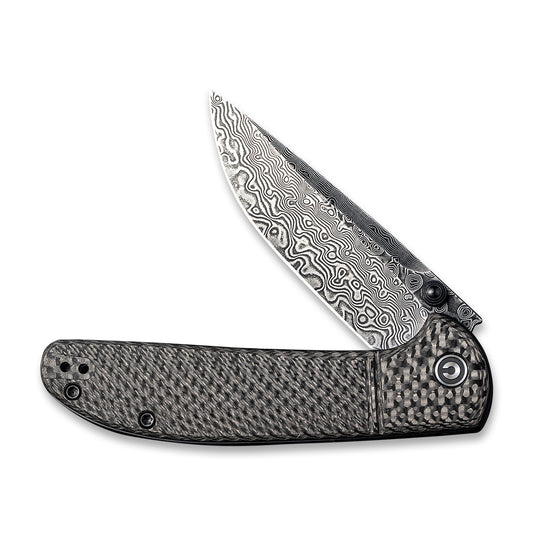 CIVIVI Knives™ Badlands Vagabond Liner Lock C2019DS-1 Twill Carbon Fiber and Black G10 Damascus Steel Pocket Knife