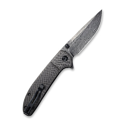 CIVIVI Knives™ Badlands Vagabond Liner Lock C2019DS-1 Twill Carbon Fiber and Black G10 Damascus Steel Pocket Knife