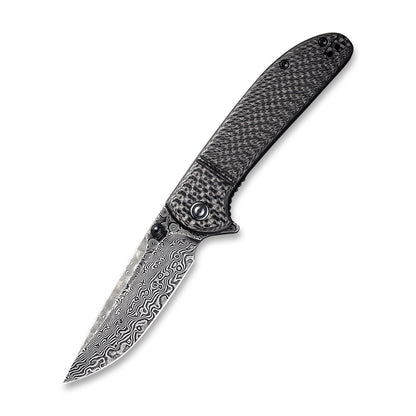 CIVIVI Knives™ Badlands Vagabond Liner Lock C2019DS-1 Twill Carbon Fiber and Black G10 Damascus Steel Pocket Knife