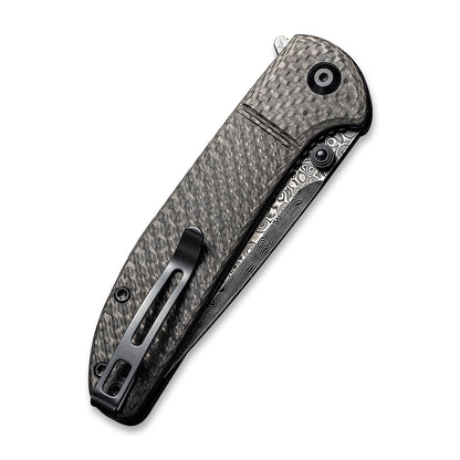 CIVIVI Knives™ Badlands Vagabond Liner Lock C2019DS-1 Twill Carbon Fiber and Black G10 Damascus Steel Pocket Knife