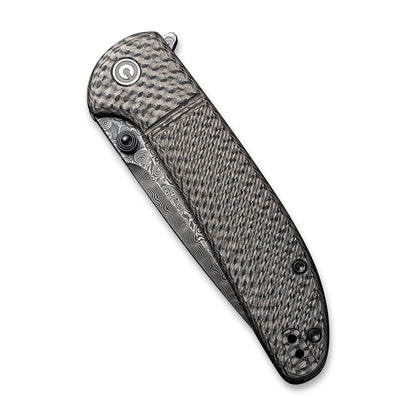 CIVIVI Knives™ Badlands Vagabond Liner Lock C2019DS-1 Twill Carbon Fiber and Black G10 Damascus Steel Pocket Knife