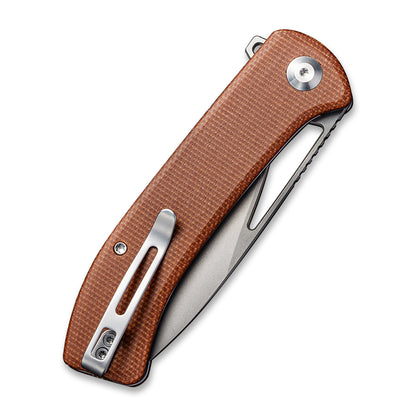 CIVIVI Knives™ Riffle Liner Lock C2024A Brown Micarta 14C28N Stainless Steel Pocket Knife