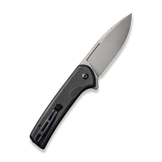 CIVIVI Knives™ Conspirator Button Lock C21006-1 Black Micarta Nitro-V Stainless Steel Pocket Knife