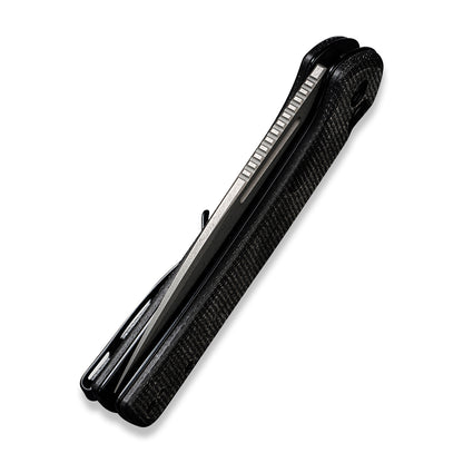 CIVIVI Knives™ Conspirator Button Lock C21006-1 Black Micarta Nitro-V Stainless Steel Pocket Knife